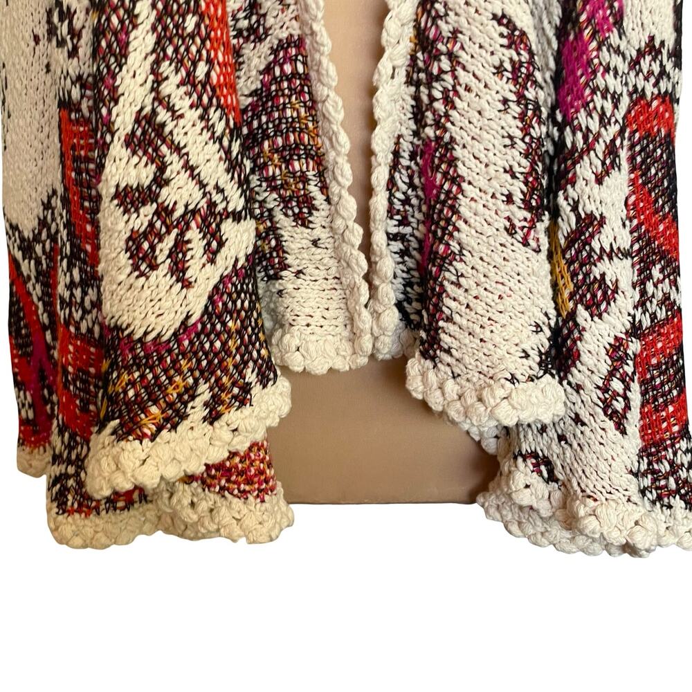 ANTHRO Moth Pleiades Open Front Cardigan Sweater Sz M Boho Hippie Western Chic - Picture 4 of 11